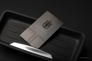 Black brush metal business cards design