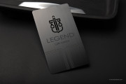 Black brush metal business cards design