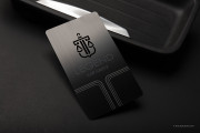 Black brush metal business cards design