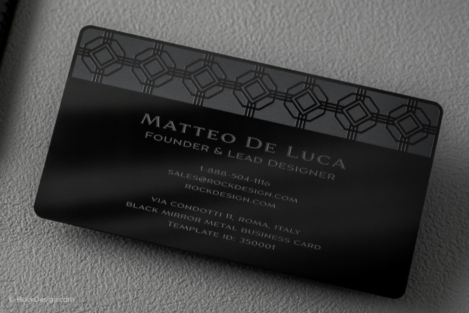 Mirror Black Metal Business Cards