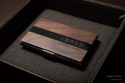 Printed Walnut Wooden Card Holder 990123