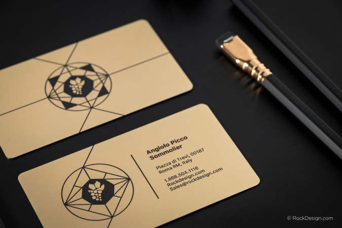 UV Printed Gold Metal Cards 