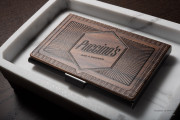 Printed Walnut Wooden Card Holder 990119