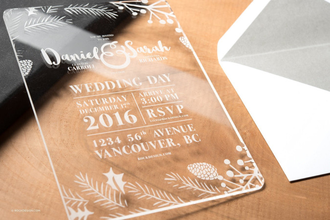 Crystal Clear Acrylic Invitation Cards