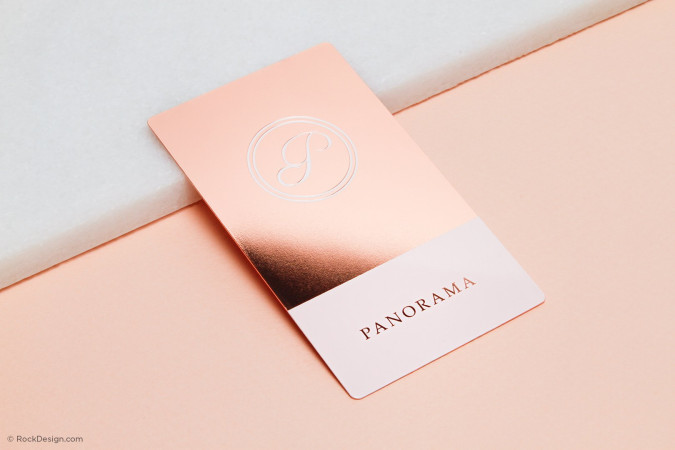 Rose Gold Metal Business Cards