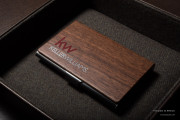 Printed Walnut Wooden Card Holder 990120