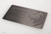 Gunmetal Metal Business Card Design - 1