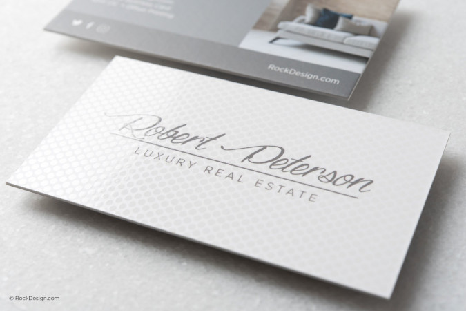 Classic modern thick silk business card template - Robert Peterson