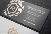 Fancy black and white metal biz card design 2