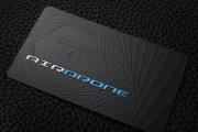 Modern Professional Black Metal Business Card Template with etching and spot color 2