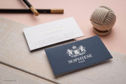 Rose gold navy business card template 3