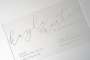 Minimalist Laser Engraved Crystal Clear Acrylic Business Card 4