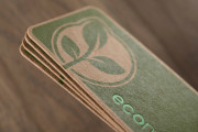 Understated brown kraft name card template with green foil 5