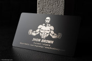 Sleek and creative black metal fitness name card template 3