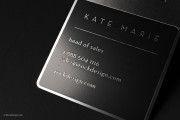 Silver & black metal cut through business card template 7