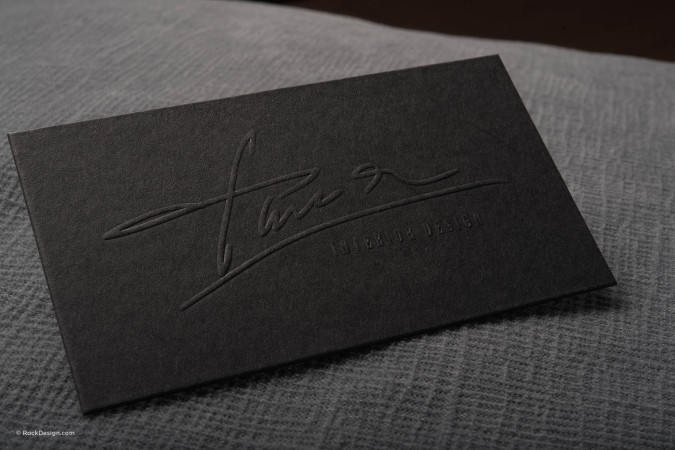 Distinct Black Business Card Template - Finer