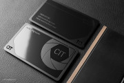 Glossy black metal business card template 3