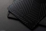 Geometric Laser Engraved Black Metal Business Card 3