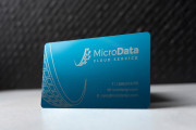 Colorful blue metal visiting card 1