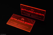 Dazzling Translucent Fluorescent Orange Acrylic Business Card 4