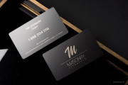 Sleek and creative black metal  name card template 1