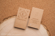 charming letterpress brown Kraft business cards 1