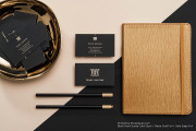 Elegant Business Card Template Design With Gold Foil Stamp 3