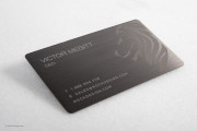 Gunmetal Metal Business Card Design - 2