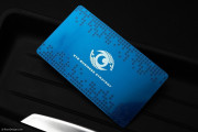 Pixel Patterned Laser Engraved Blue Metal Business Card 5