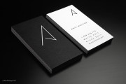 Minimalist modern black and white business card 2 