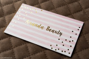 Makeup artist thick silk laminated cards Amanda Beauty template 1