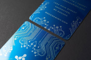 Modern blue tech biz card template 4