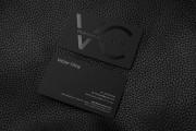 Hard Suede Black Name Card with Silver Foil stamping Business card Template 6