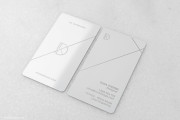 Elegant vertical white metal b card template 8