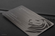 Gunmetal Metal Business Card Design - 13
