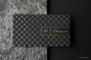 Silver pattern black card template 3