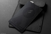 Geometric Laser Engraved Black Metal Business Card 2