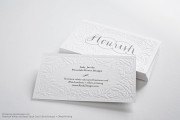 Flourish pattern emboss Name Card Template 1-1