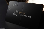 Geometric Etched Black Metal with Metallic Ink business cards 4