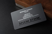 Bold and sophisticated metal black card with cut-through business card template 2