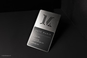 Silver & black metal cut through business card template 6