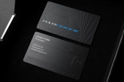 Modern Professional Black Metal Business Card Template with etching and spot color 7