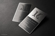 Silver & black metal cut through business card template 10