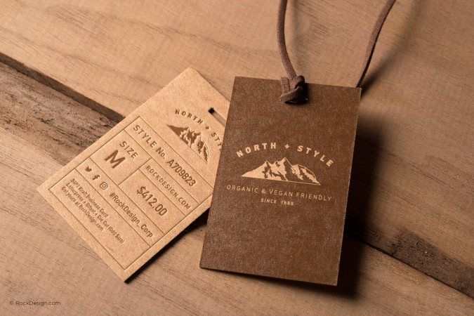 Rustic letterpress kraft tag template - North Style