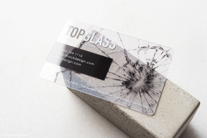 Modern clear windshield repair biz card template – Top Glass